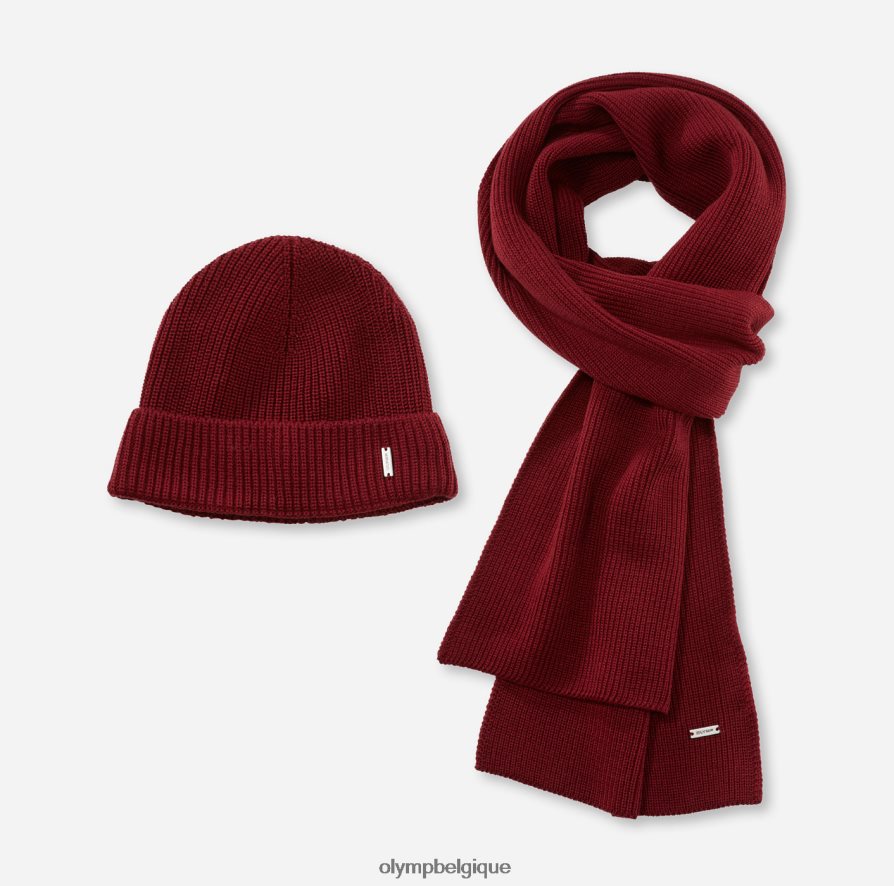 OLYMP FL8P6V2664 accessoires ensemble casquette/écharpe bordeaux