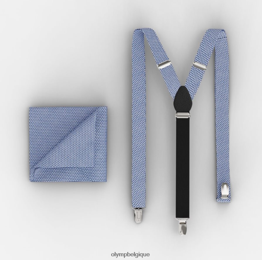 OLYMP FL8P6V2639 accessoires ensemble bretelles / ensemble pochette de costume bleu