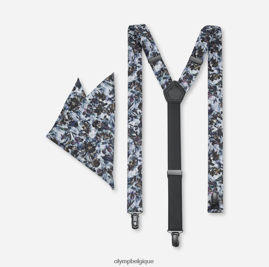 OLYMP FL8P6V2659 accessoires ensemble bretelles / ensemble pochette de costume bleu