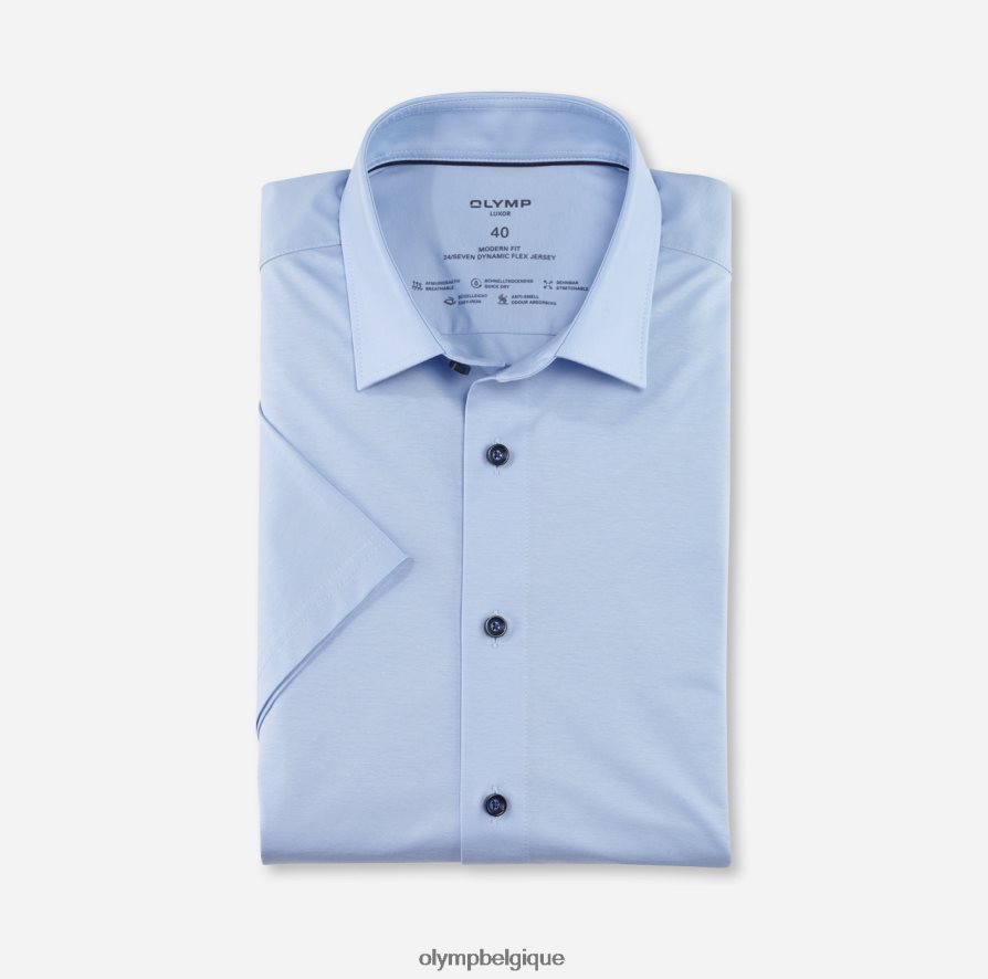 OLYMP FL8P6V1001 vêtements luxor 24/7 modern fit, chemise business, new kent, bleu clair