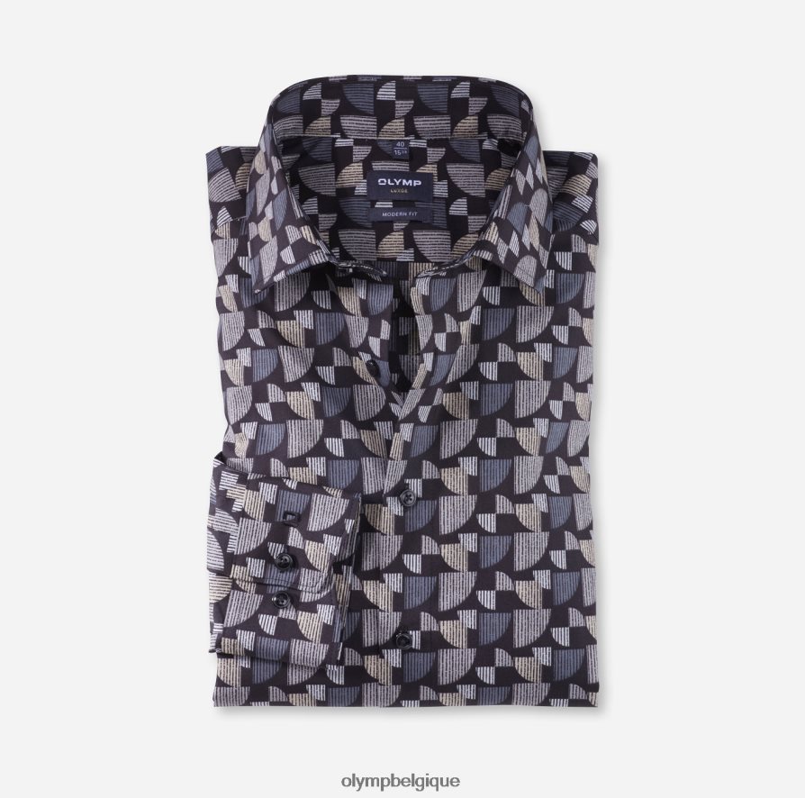 OLYMP FL8P6V1003 vêtements coupe moderne louxor, chemise d'affaires, kent mondial, taupe