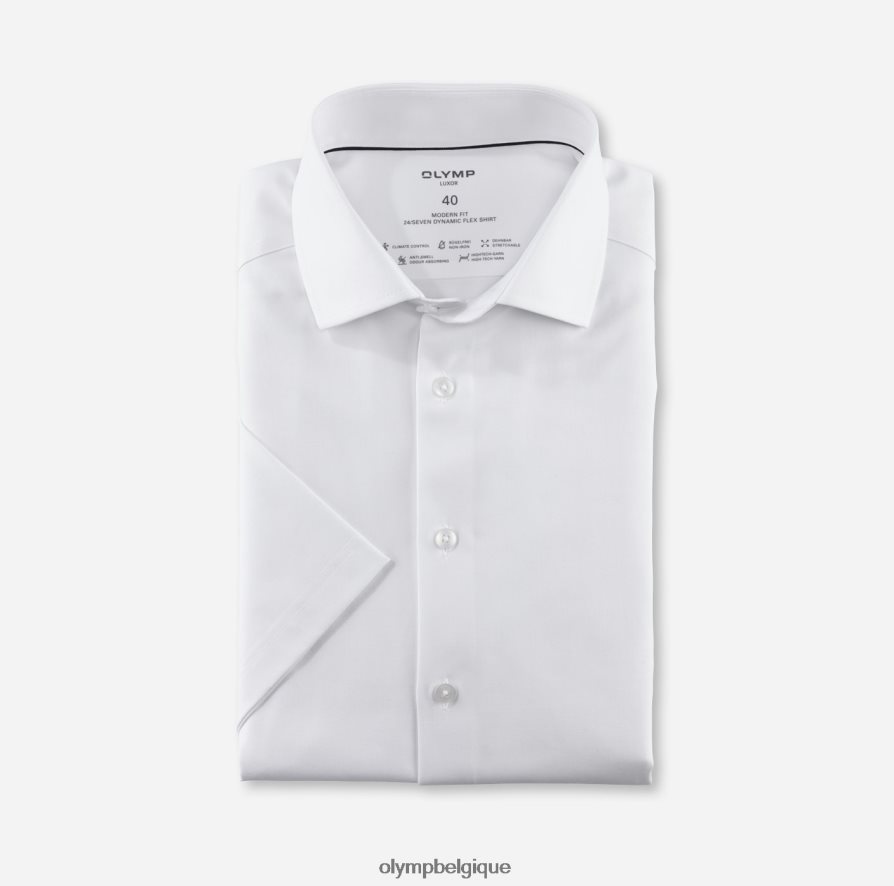 OLYMP FL8P6V1008 vêtements luxor 24/7 modern fit, chemise business, global kent, blanc