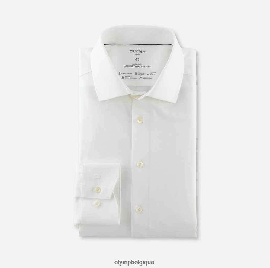 OLYMP FL8P6V1010 vêtements luxor 24/7 modern fit, chemise business, global kent, beige clair