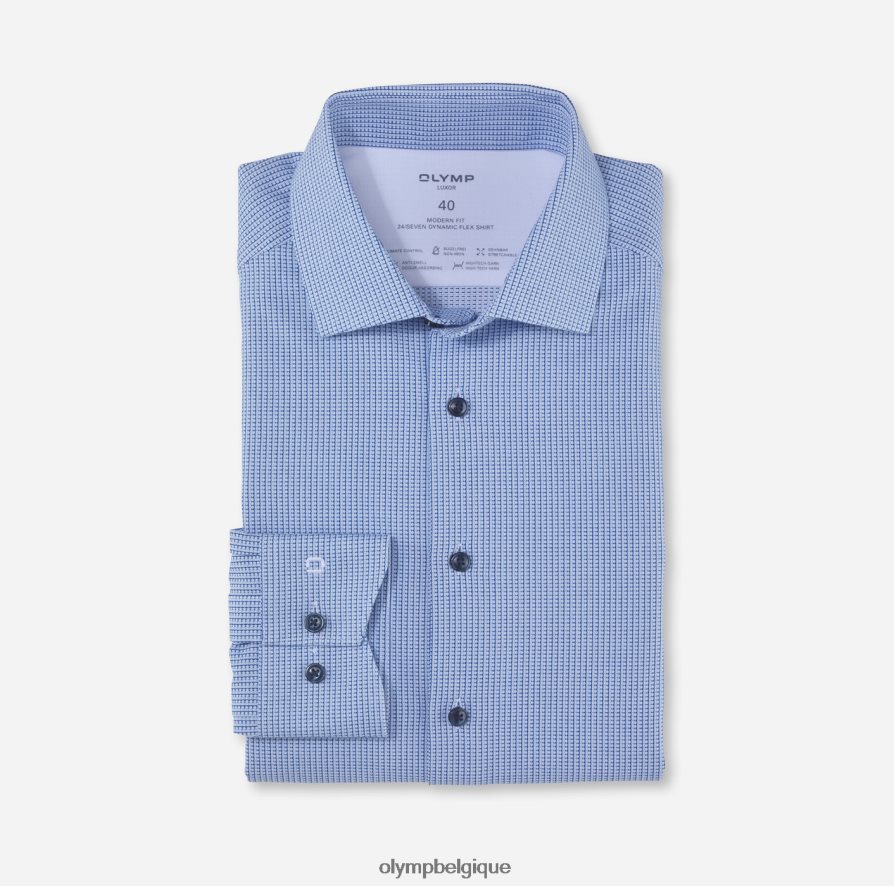 OLYMP FL8P6V1053 vêtements luxor 24/7 modern fit, chemise business, global kent, bleu