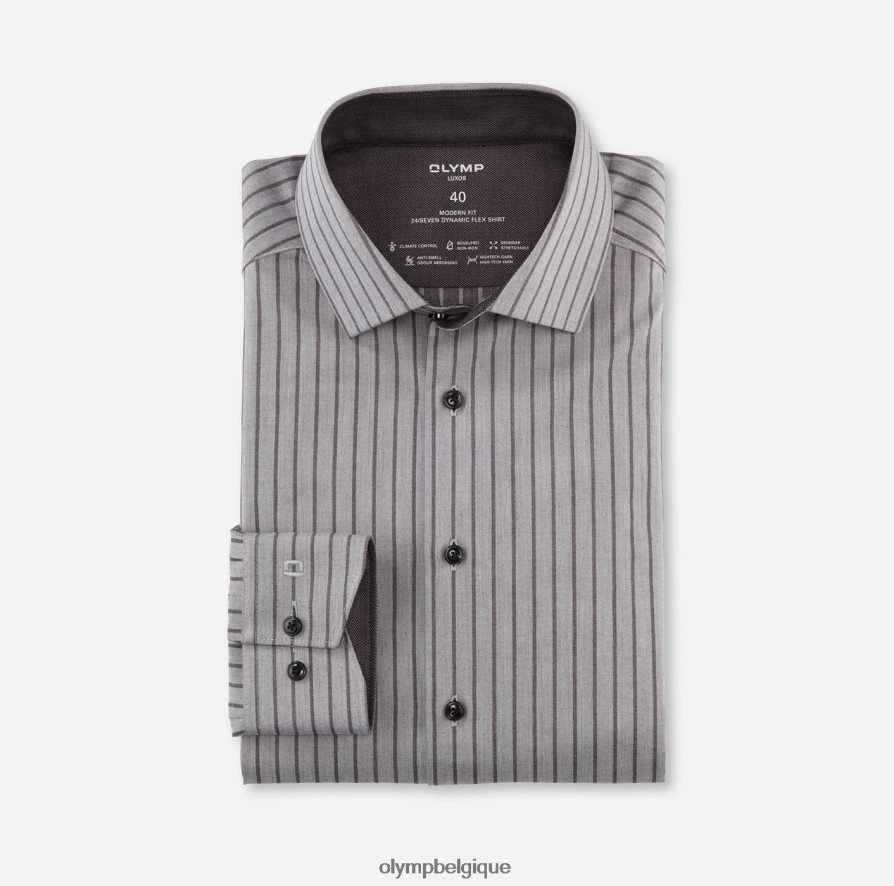 OLYMP FL8P6V1067 vêtements luxor 24/7 modern fit, chemise business, global kent, noir