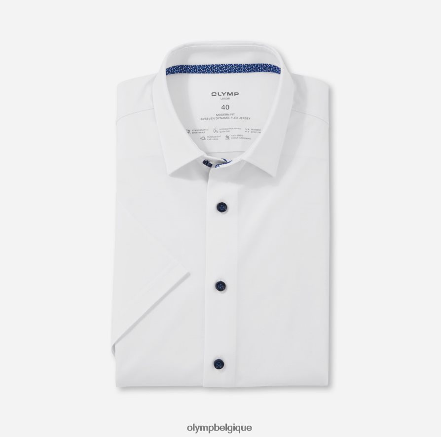 OLYMP FL8P6V1069 vêtements luxor 24/7 modern fit, chemise business, new kent, blanc