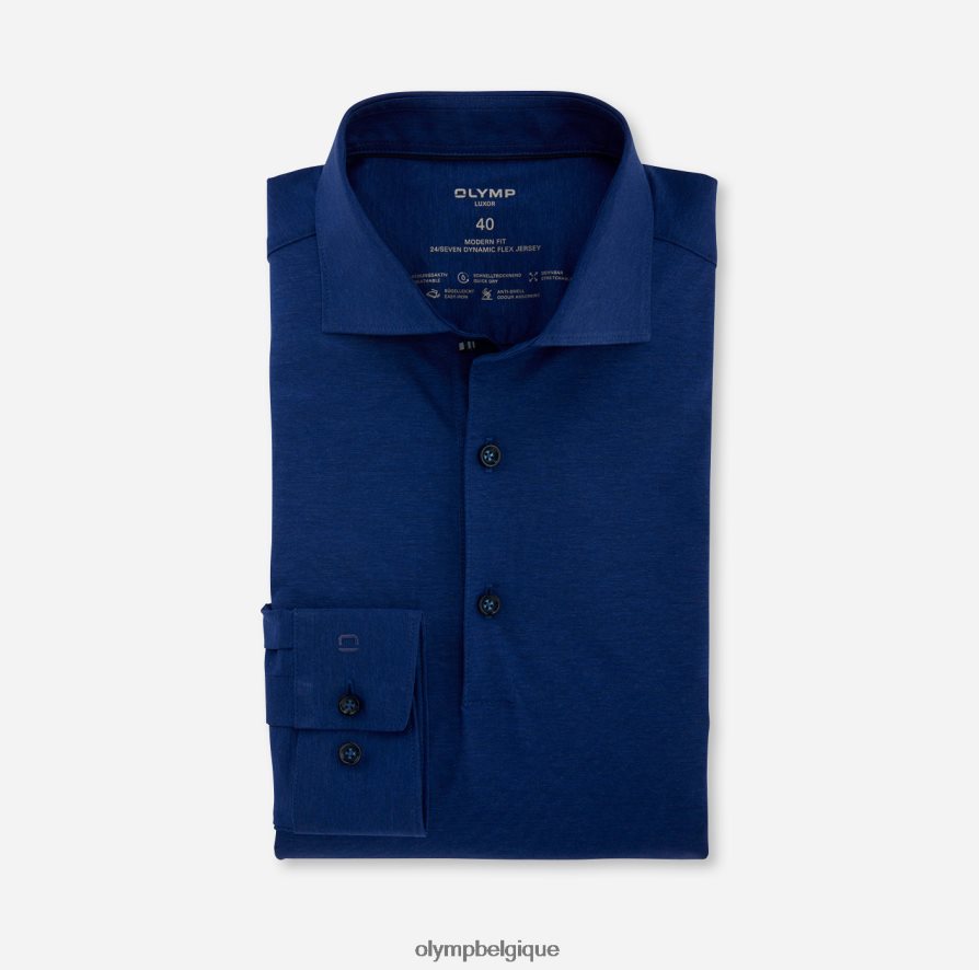 OLYMP FL8P6V1094 vêtements Luxor 24/7 Modern Fit, chemise d'affaires, Kent, Royal