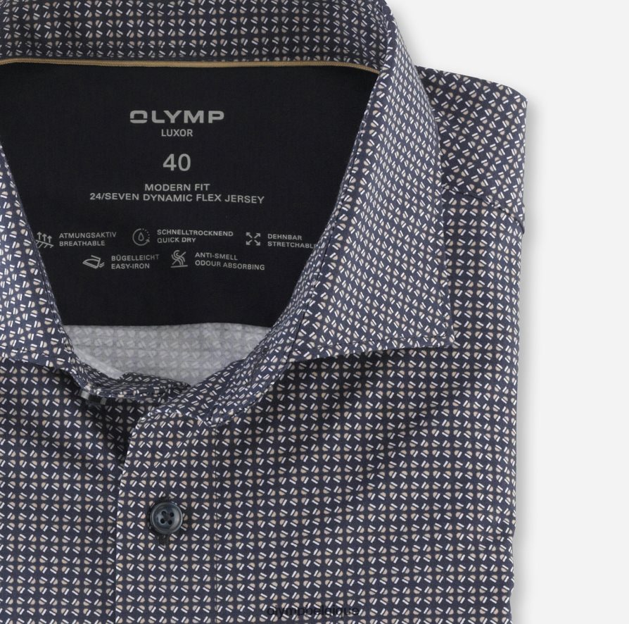 OLYMP FL8P6V1098 vêtements luxor 24/7 modern fit, chemise business, kent, naturel