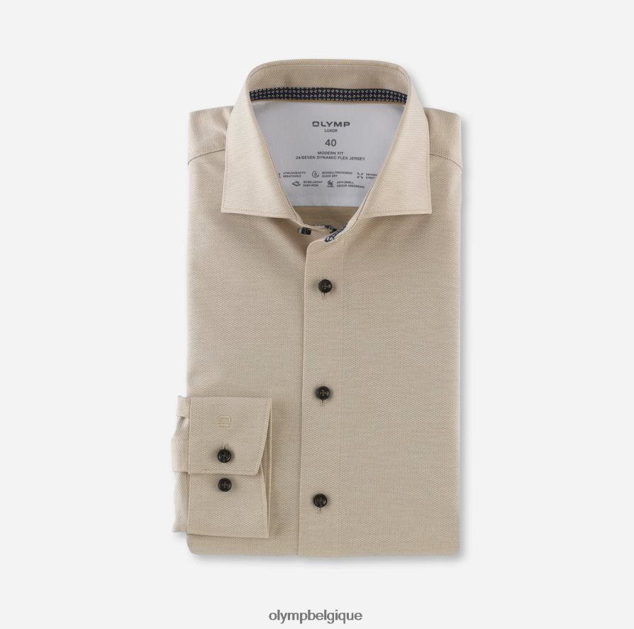 OLYMP FL8P6V1100 vêtements luxor 24/7 modern fit, chemise business, kent, naturel