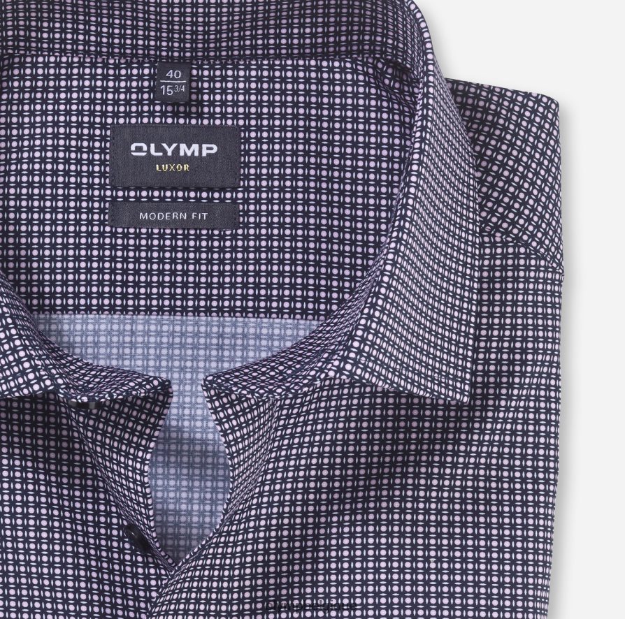 OLYMP FL8P6V1105 vêtements coupe moderne louxor, chemise d'affaires, kent mondial, rose