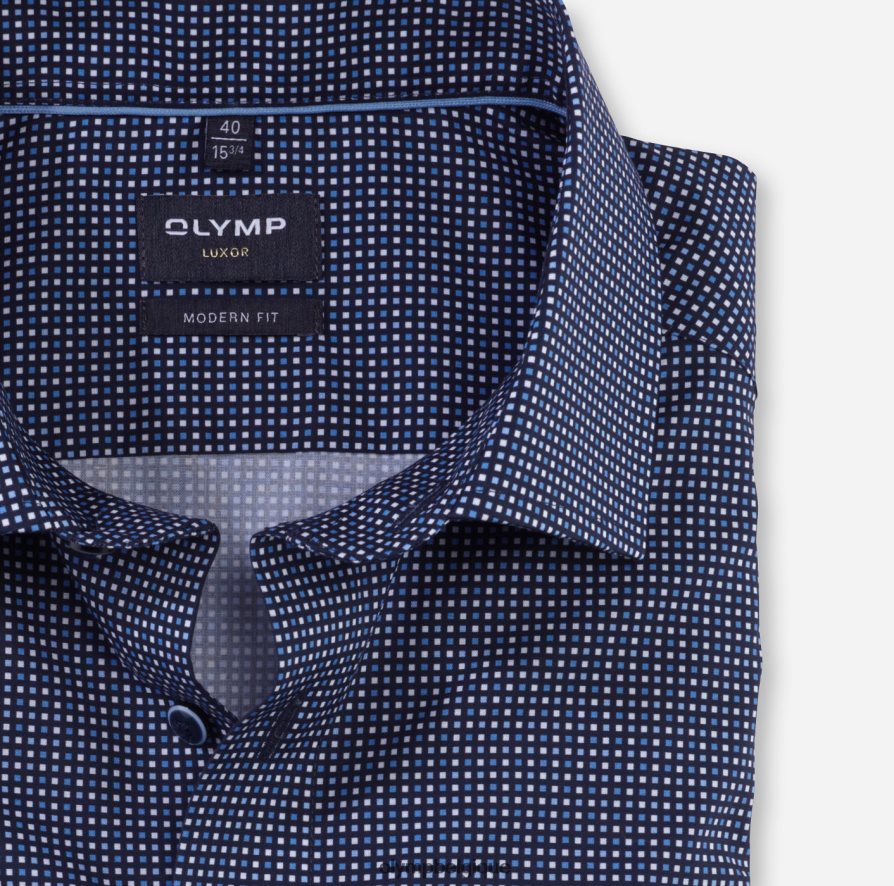 OLYMP FL8P6V1112 vêtements coupe moderne louxor, chemise d'affaires, kent mondial, marine