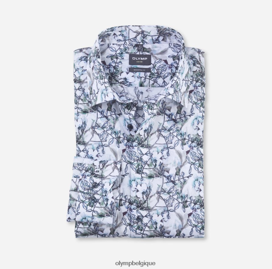 OLYMP FL8P6V1118 vêtements Luxor Modern Fit, chemise business, sous boutonnée, aqua