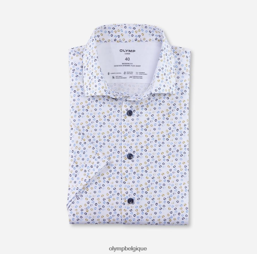 OLYMP FL8P6V1119 vêtements luxor 24/7 modern fit, chemise business, kent moderne, citron vert