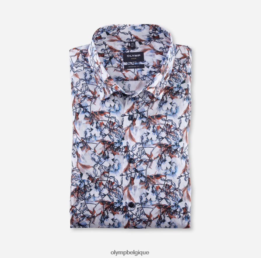 OLYMP FL8P6V1123 vêtements Luxor Modern Fit, chemise business, sous boutonnée, mandarin
