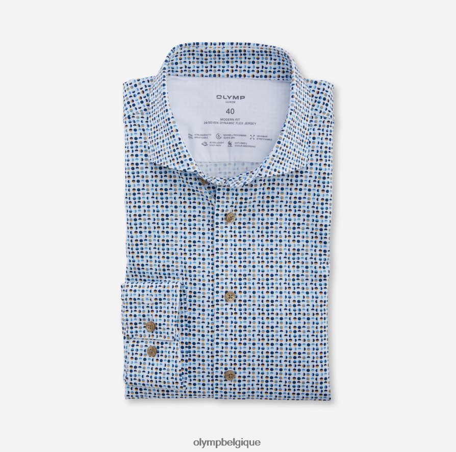 OLYMP FL8P6V1126 vêtements luxor 24/7 modern fit, chemise business, kent, naturel