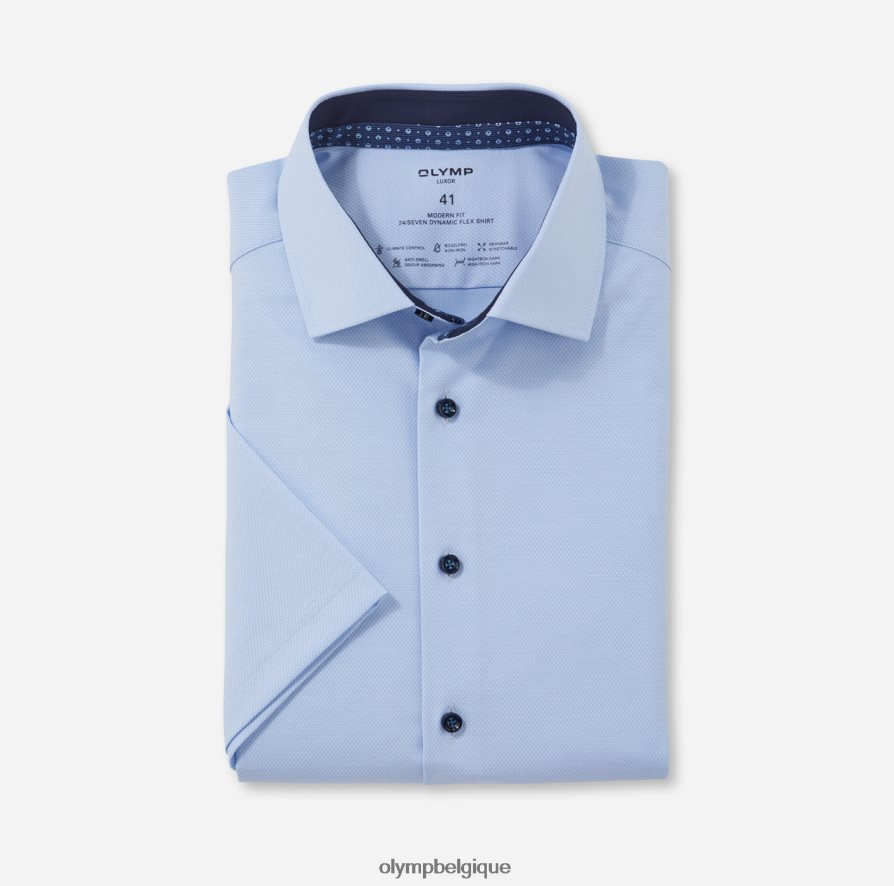 OLYMP FL8P6V1127 vêtements luxor 24/7 modern fit, chemise business, global kent, bleu clair