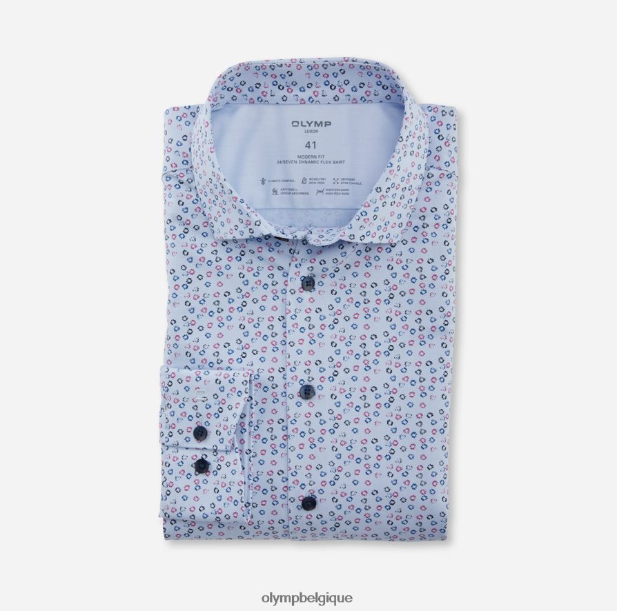 OLYMP FL8P6V1133 vêtements luxor 24/7 modern fit, chemise business, kent moderne, fuchsia