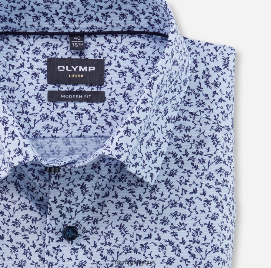 OLYMP FL8P6V1134 vêtements Luxor Modern Fit, chemise business, sous boutonnée, bleu