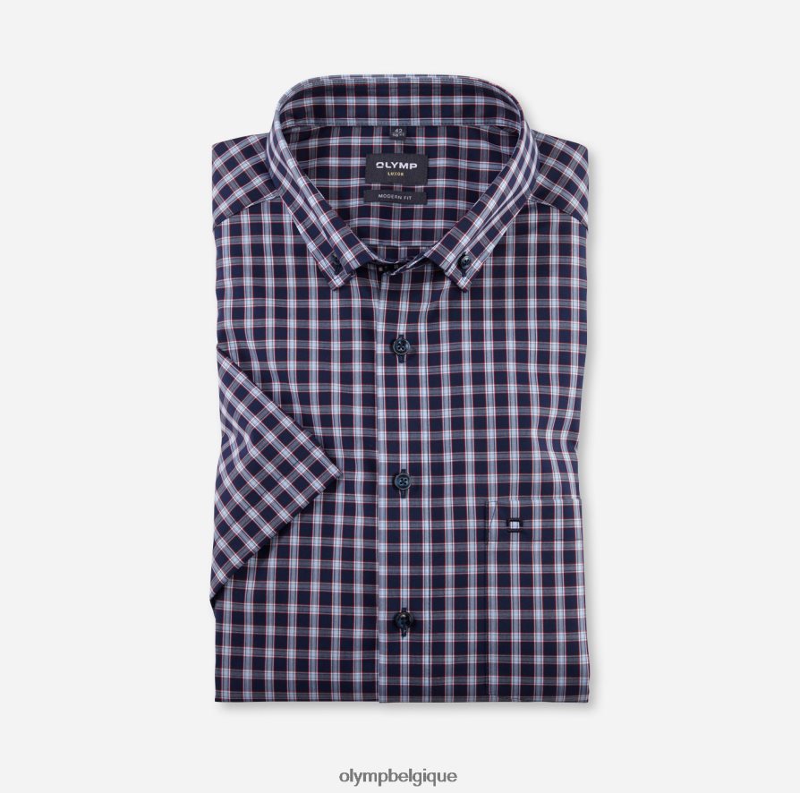 OLYMP FL8P6V1137 vêtements Luxor Modern Fit, chemise business, boutonnée, rouge