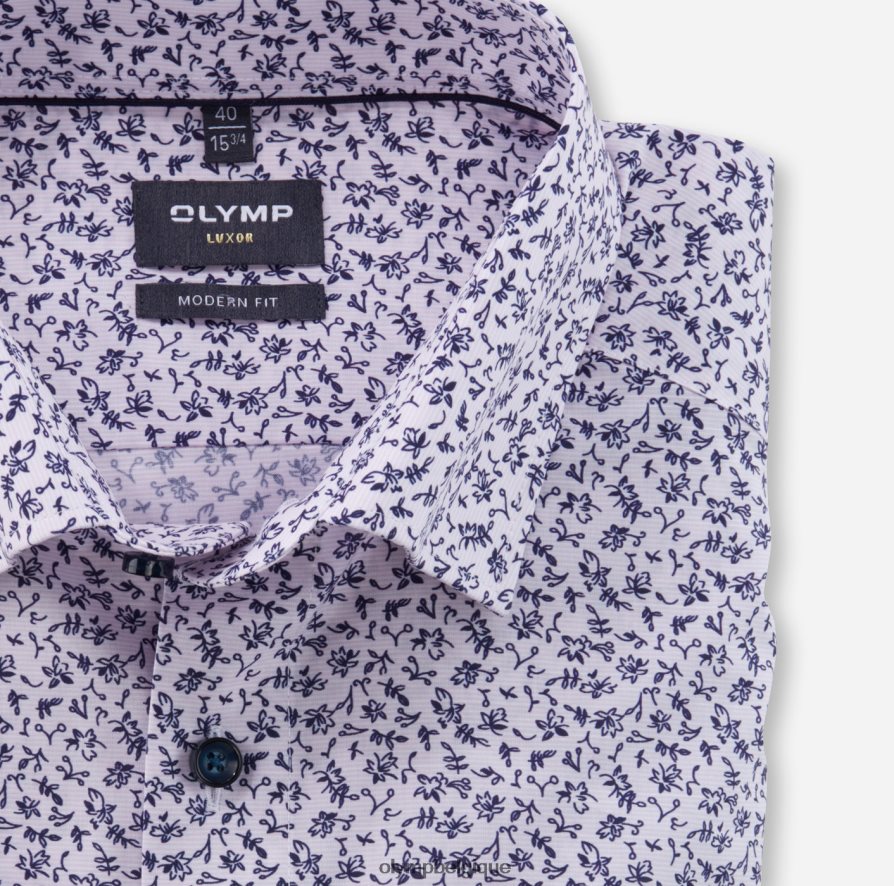 OLYMP FL8P6V1152 vêtements Luxor Modern Fit, chemise business, sous boutonnée, rose