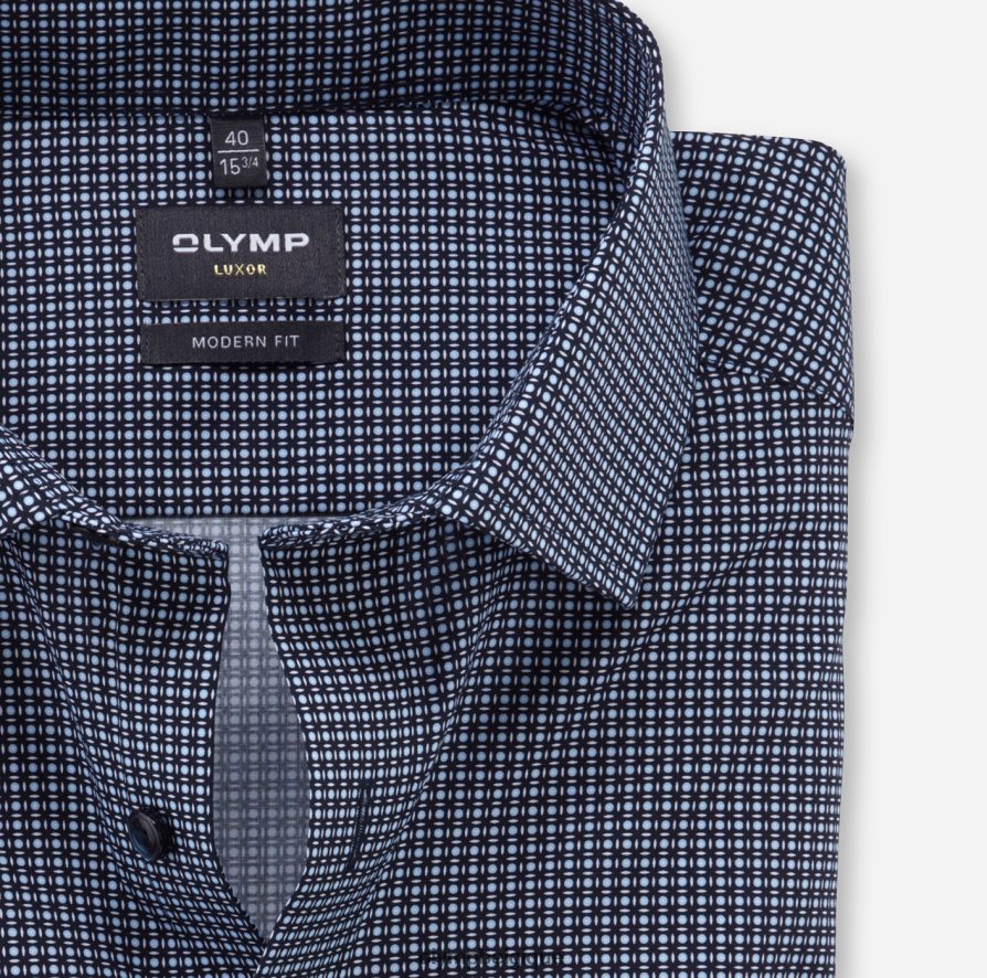 OLYMP FL8P6V1157 vêtements coupe moderne louxor, chemise d'affaires, kent mondial, marine