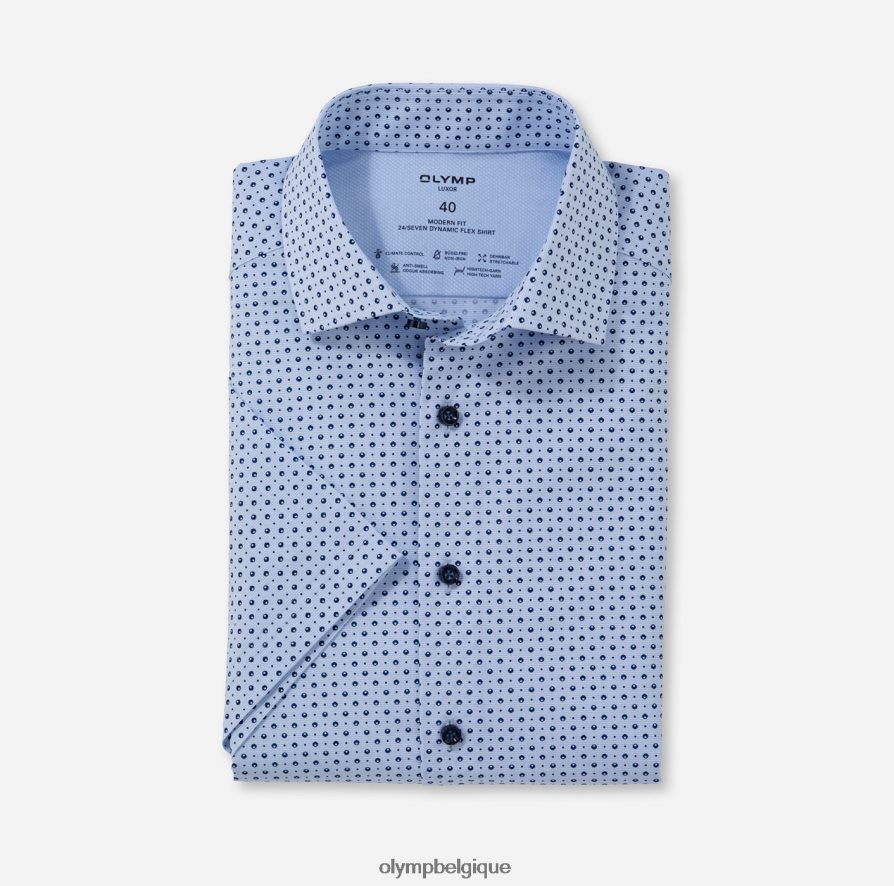 OLYMP FL8P6V1168 vêtements luxor 24/7 modern fit, chemise business, global kent, bleu