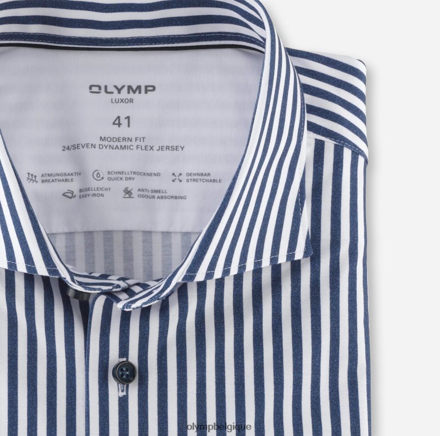 OLYMP FL8P6V1174 vêtements luxor 24/7 modern fit, chemise business, kent, marine