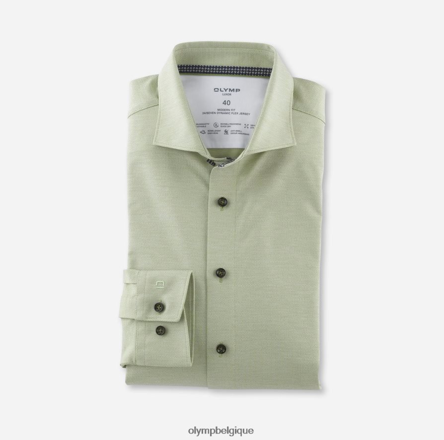 OLYMP FL8P6V1185 vêtements luxor 24/7 modern fit, chemise business, kent, vert lime