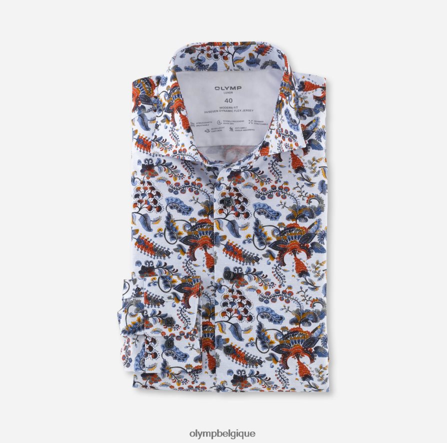 OLYMP FL8P6V1211 vêtements luxor 24/7 modern fit, chemise business, kent, bleu