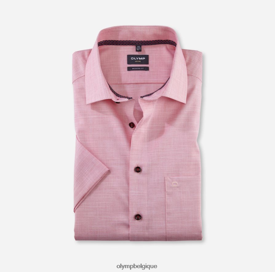 OLYMP FL8P6V1223 vêtements coupe moderne louxor, chemise d'affaires, global kent, rouge