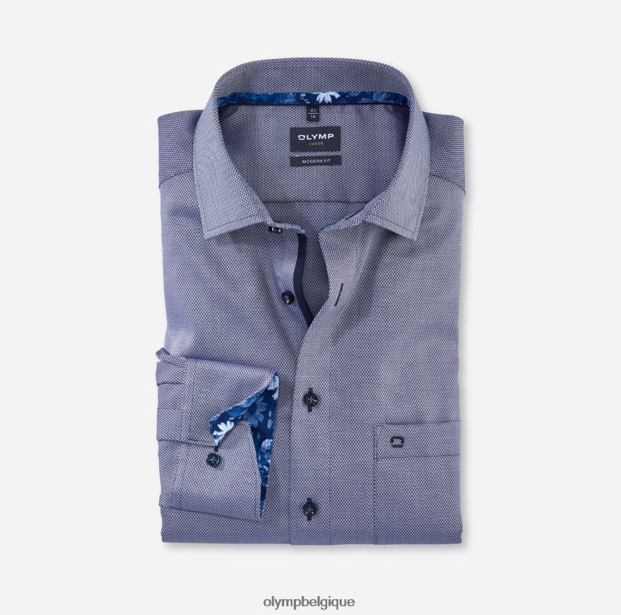 OLYMP FL8P6V1225 vêtements coupe moderne louxor, chemise d'affaires, kent mondial, marine