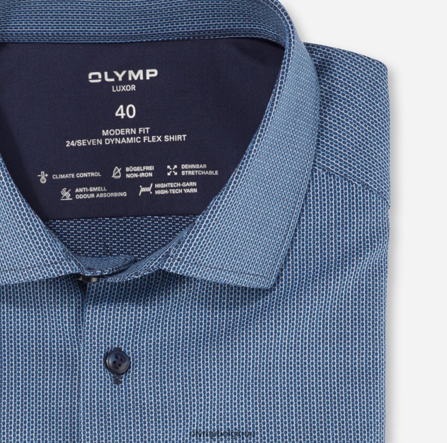 OLYMP FL8P6V1229 vêtements luxor 24/7 coupe moderne, chemise d'affaires, global kent, marine