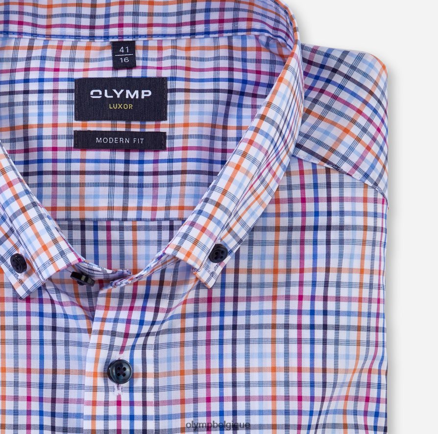 OLYMP FL8P6V1231 vêtements Luxor Modern Fit, chemise business, boutonnée, orange