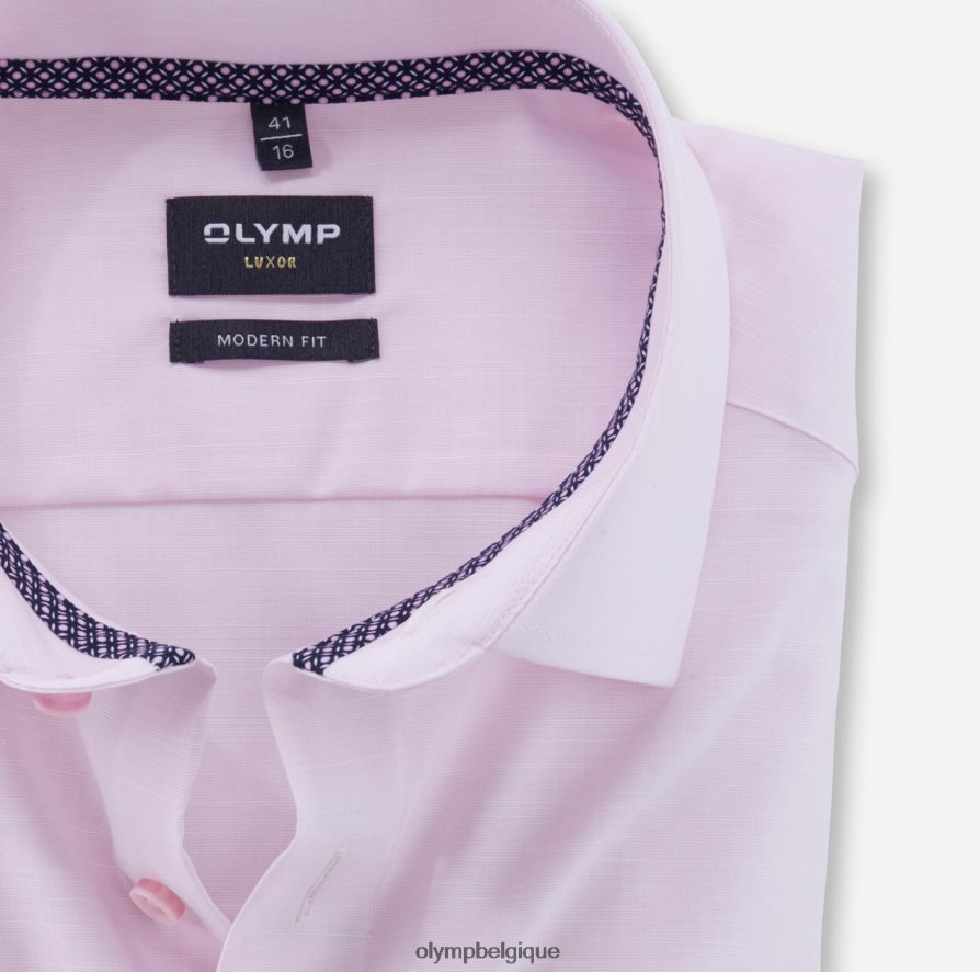 OLYMP FL8P6V1270 vêtements coupe moderne louxor, chemise d'affaires, kent mondial, rose