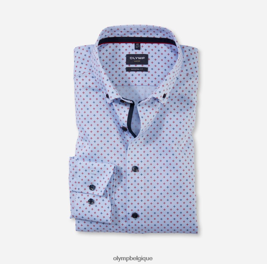 OLYMP FL8P6V1278 vêtements Luxor Modern Fit, chemise business, boutonnée, rouge