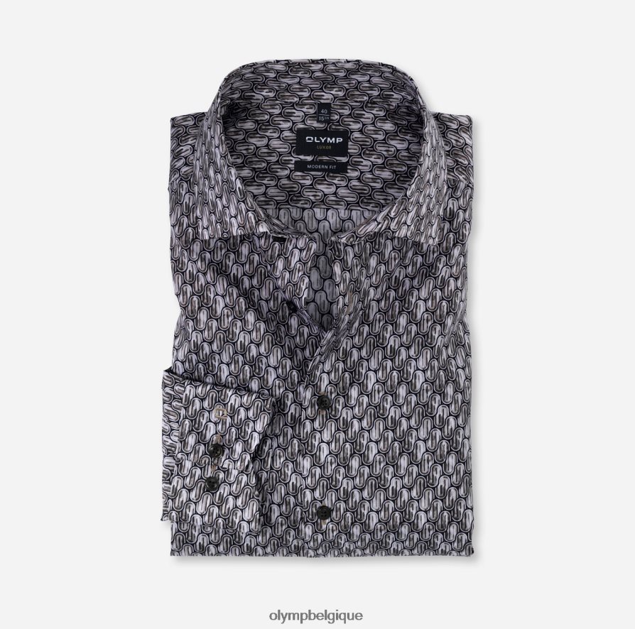 OLYMP FL8P6V1294 vêtements louxor coupe moderne, chemise d'affaires, global kent, marron