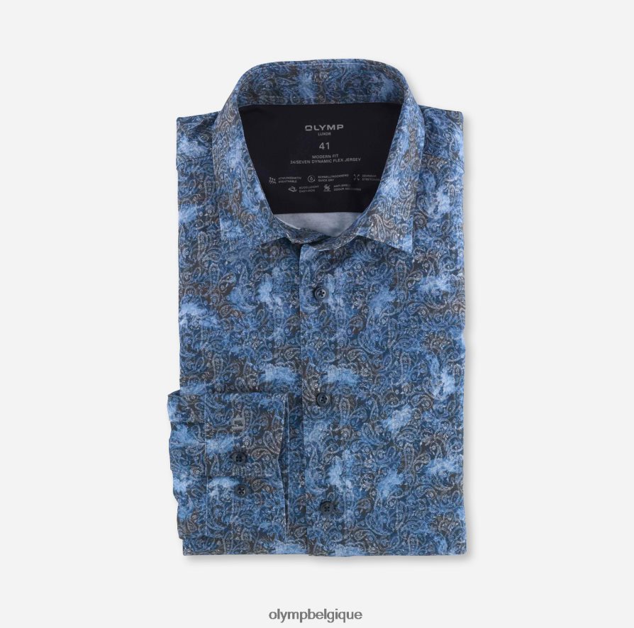OLYMP FL8P6V1303 vêtements luxor 24/7 modern fit, chemise business, new kent, marine