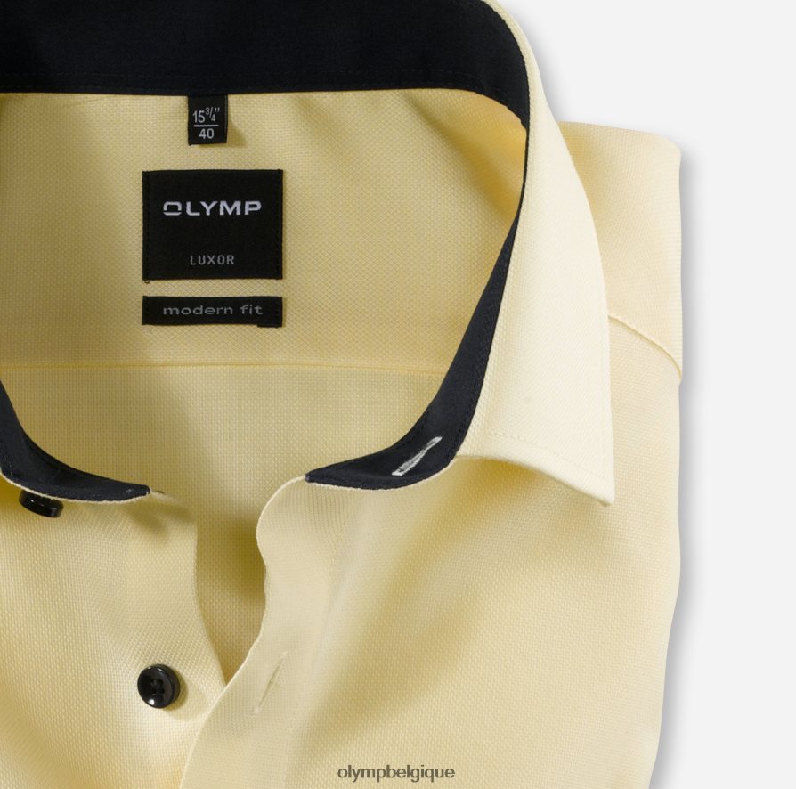 OLYMP FL8P6V1315 vêtements louxor coupe moderne, chemise d'affaires, global kent, jaune