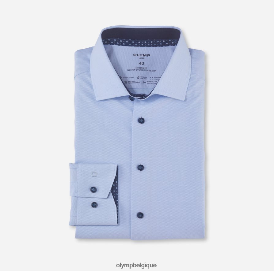 OLYMP FL8P6V1325 vêtements luxor 24/7 modern fit, chemise business, global kent, bleu clair