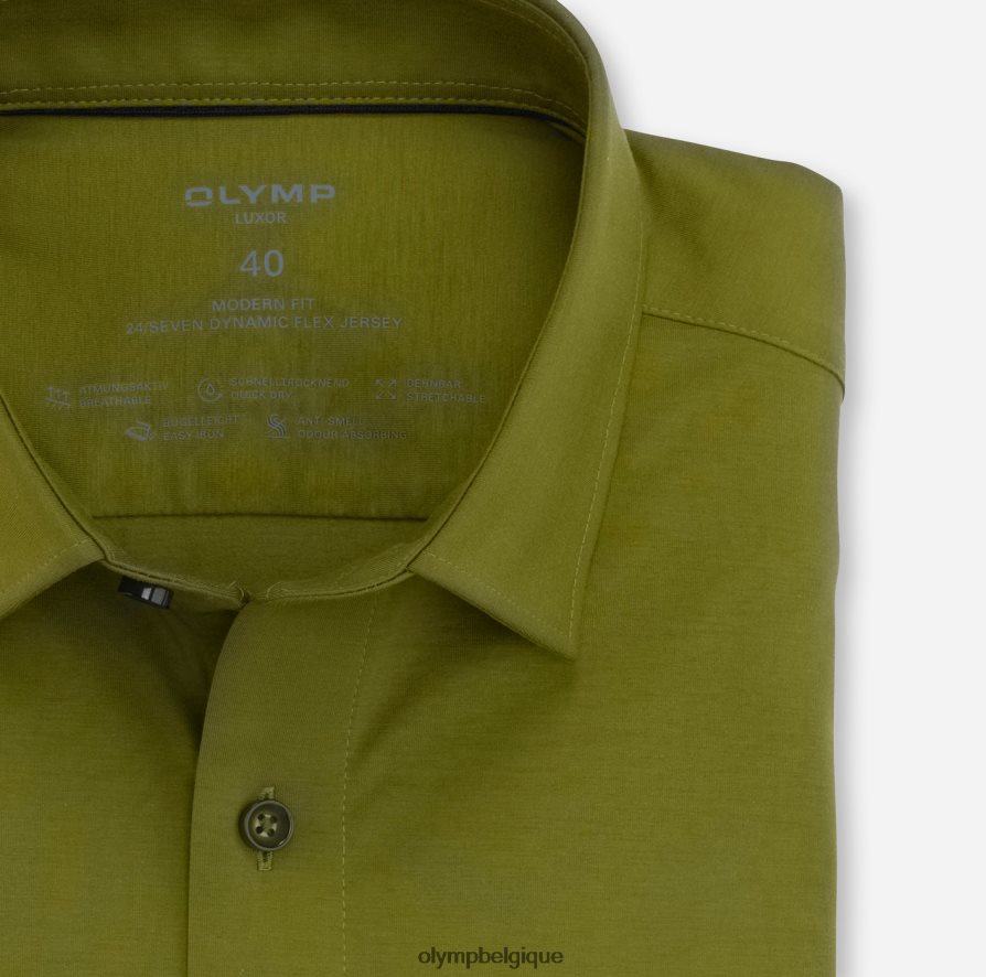 OLYMP FL8P6V1351 vêtements luxor 24/7 modern fit, chemise business, new kent, kaki