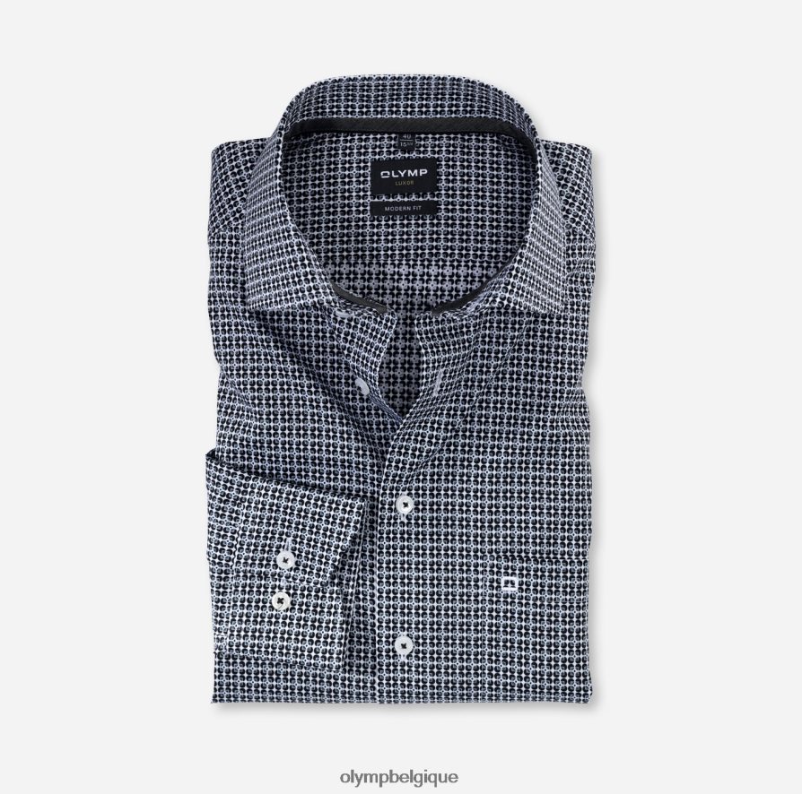 OLYMP FL8P6V1365 vêtements coupe moderne louxor, chemise d'affaires, global kent, noir