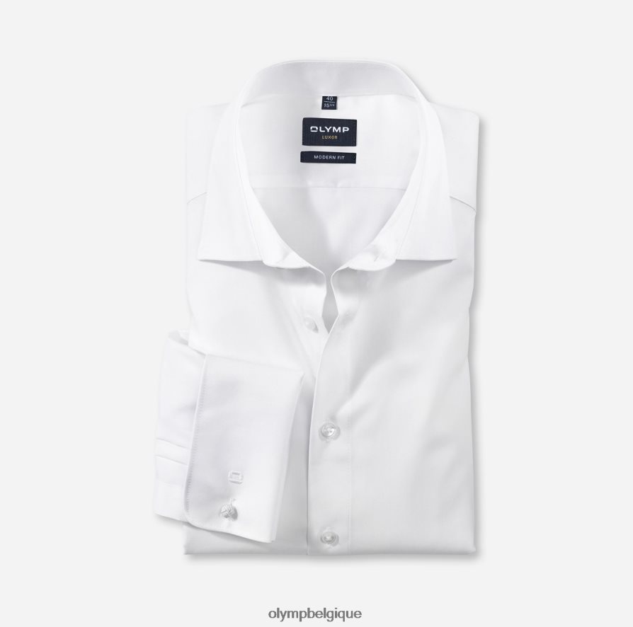 OLYMP FL8P6V1375 vêtements coupe moderne louxor, chemise d'affaires, new kent, blanc