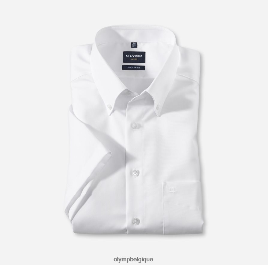 OLYMP FL8P6V1379 vêtements Luxor Modern Fit, chemise d'affaires, boutonnée, blanc