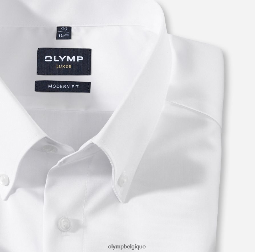 OLYMP FL8P6V1379 vêtements Luxor Modern Fit, chemise d'affaires, boutonnée, blanc