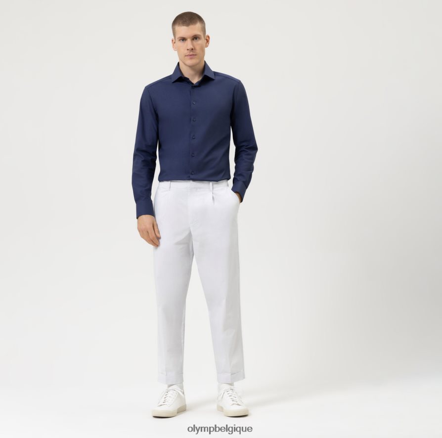 OLYMP FL8P6V1413 vêtements luxor 24/7 coupe moderne, chemise d'affaires, manches longues extra longues, global kent, marine