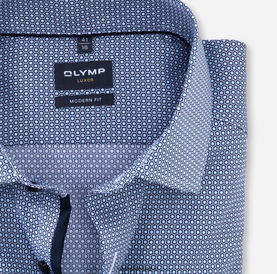 OLYMP FL8P6V1448 vêtements luxor modern fit, chemise business, manches longues extra longues, global kent, bleu