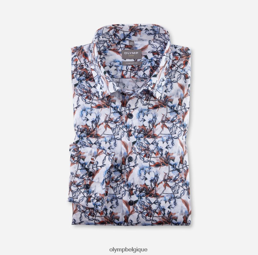 OLYMP FL8P6V1501 vêtements Luxor Comfort Fit, chemise business, sous boutonnée, mandarine