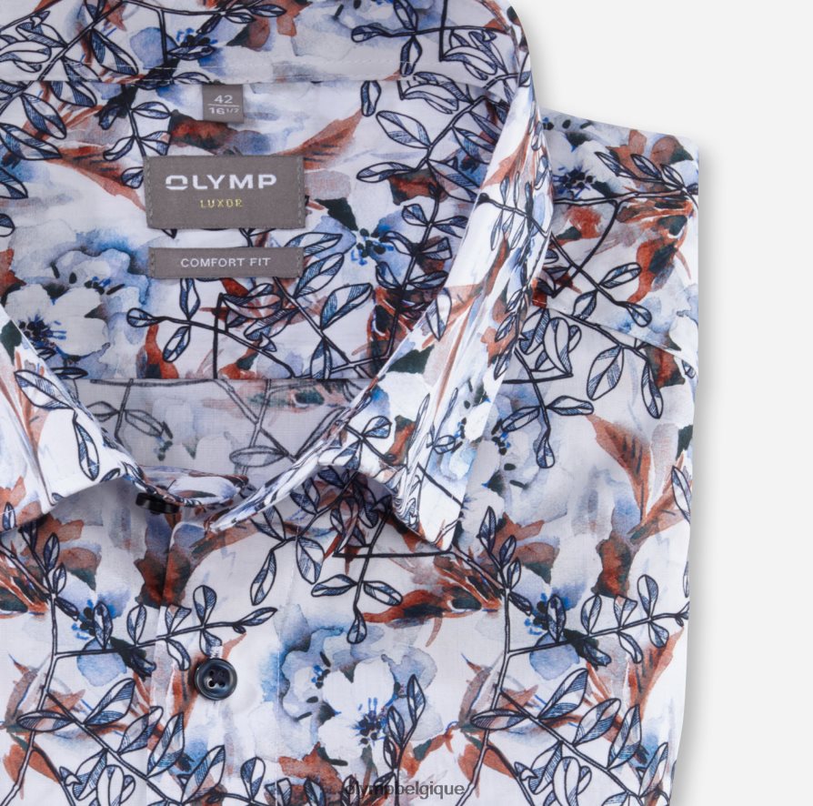 OLYMP FL8P6V1501 vêtements Luxor Comfort Fit, chemise business, sous boutonnée, mandarine