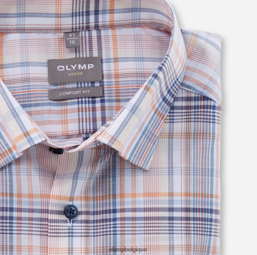 OLYMP FL8P6V1514 vêtements Luxor Comfort Fit, chemise business, sous boutonnée, mandarine