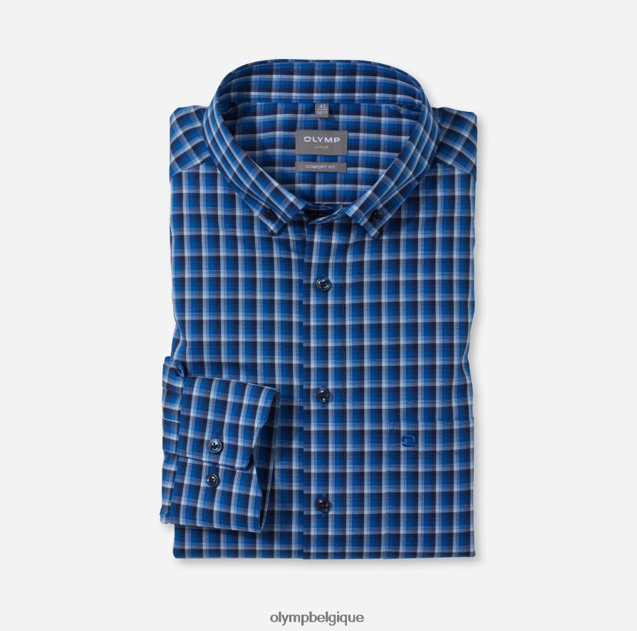 OLYMP FL8P6V1521 vêtements Luxor Comfort Fit, chemise d'affaires, boutonnée, royal